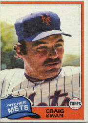 1981 Topps Baseball Cards      189     Craig Swan